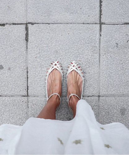Silver Cut-Out Round-Toe Sandals with Ankle Strap