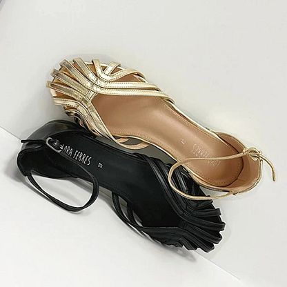 Chic Solid-Colour Sandals with Buckle