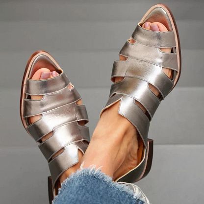 Casual Pointed Peep-Toe Cut-Out Slip-On Flats