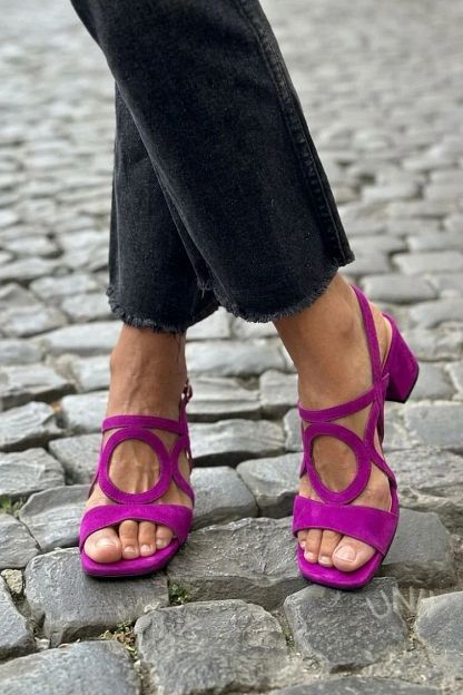 Yellow Cut-Out Square-Toe Slingback Heeled Sandals