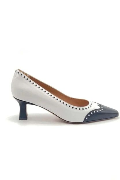Elegant Colour-Block Pointed-Toe Cut-Out Mid Heels
