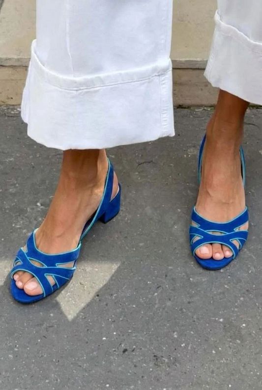 Flat Interlocking Peep-Toe Cut-Out Sandals