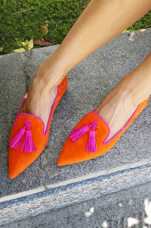Pointed-Toe Backless Mules with Faux Leather Tassels