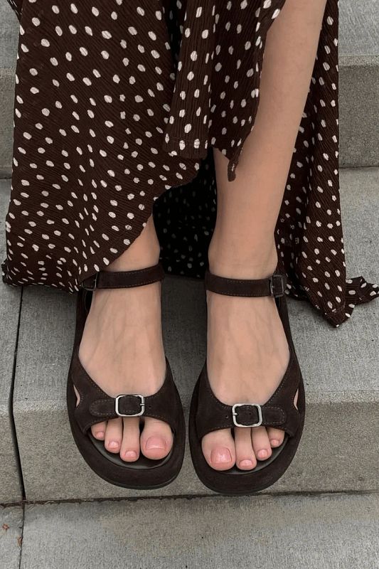 Suede Open-Toe Sandals