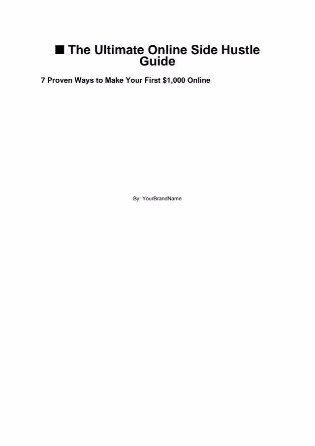 First $1K Hustle Playbook