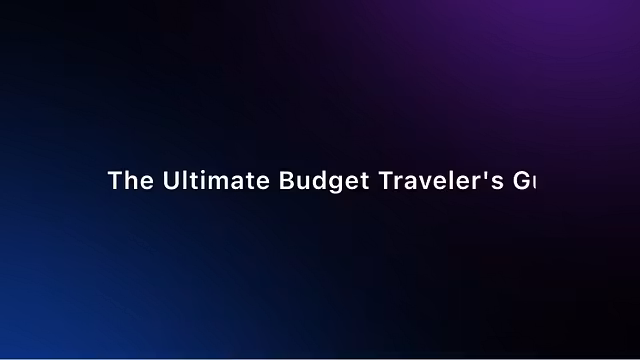 Budget traveling