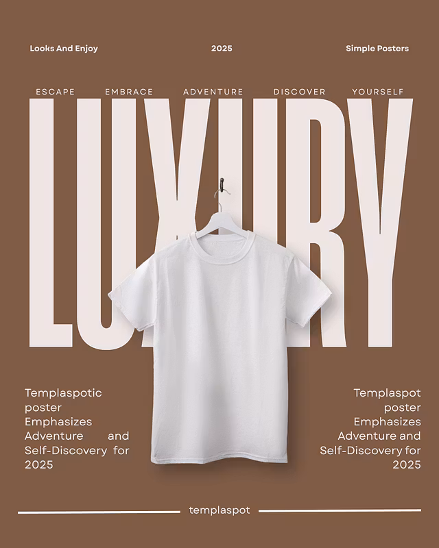 Brown & white T-shirt mockup