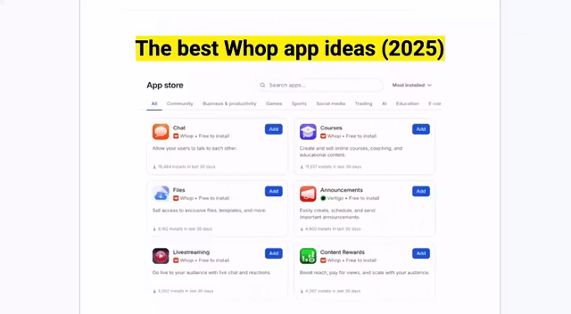 Free Whop App Ideas