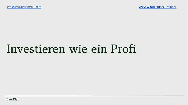Investieren wie ein Profi