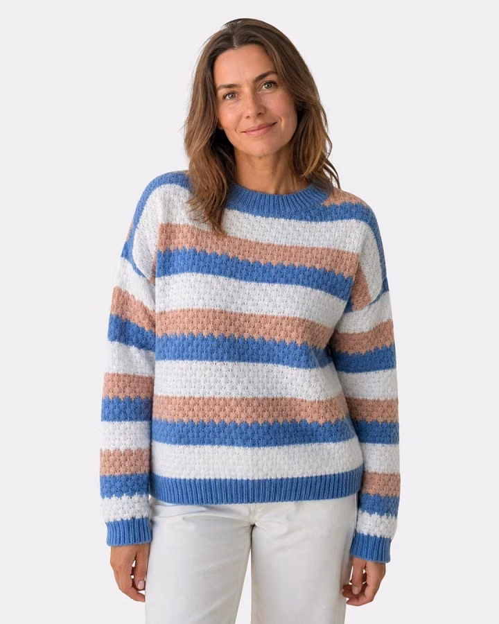 Camille | Pull Oversized avec Col Rond et Rayures