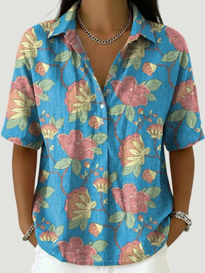 Lina™ | Blouse Élégante à Imprimé Floral