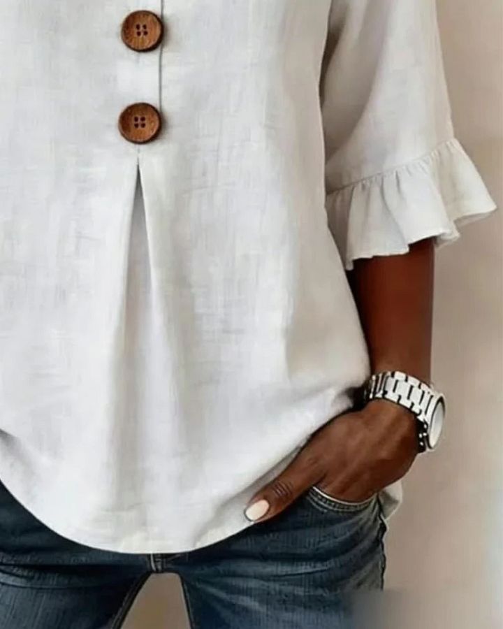 Sophie | Blouse boutonnée à volants