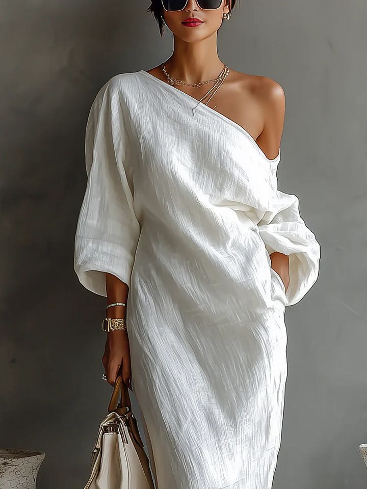 Elise | Robe maxi asymétrique et élégante
