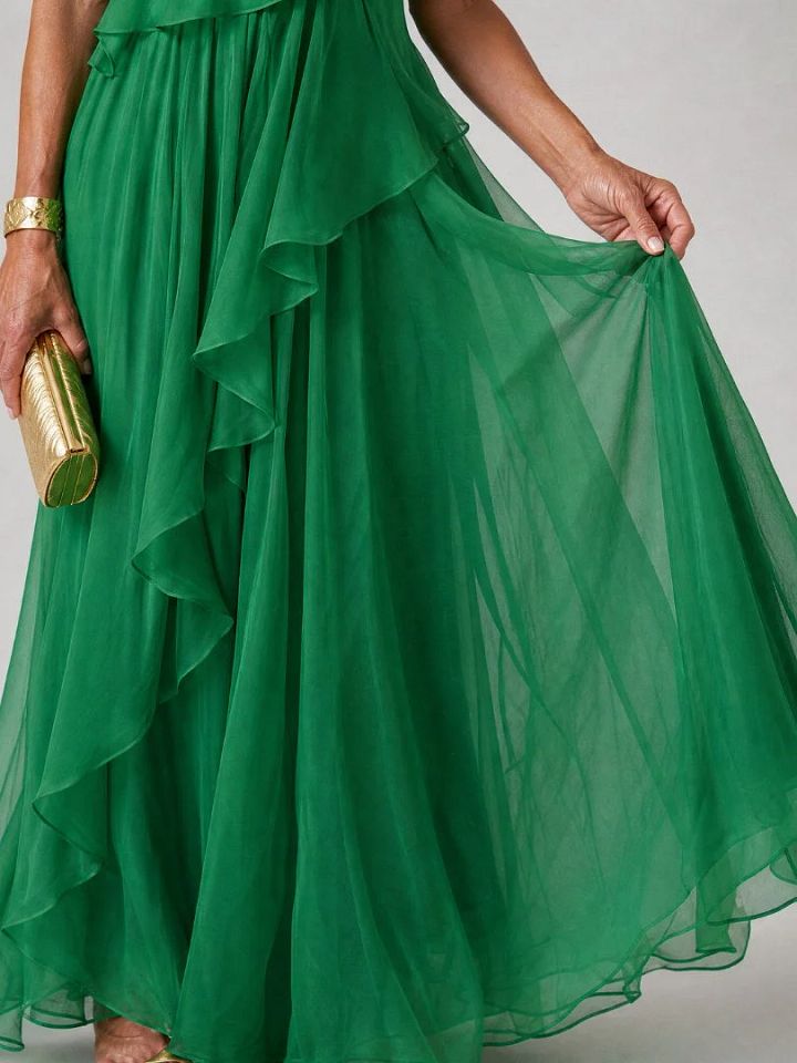 Agnès | Robe Longue Asymétrique à Volants