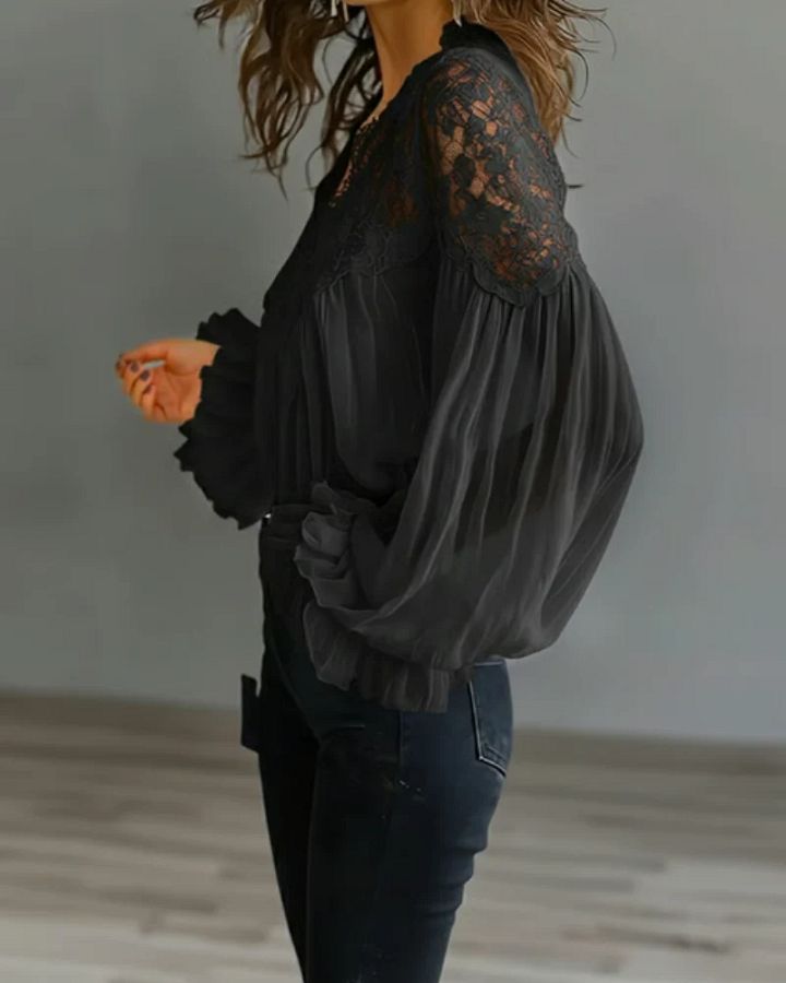 Céleste | Blouse Romantique à Dentelle