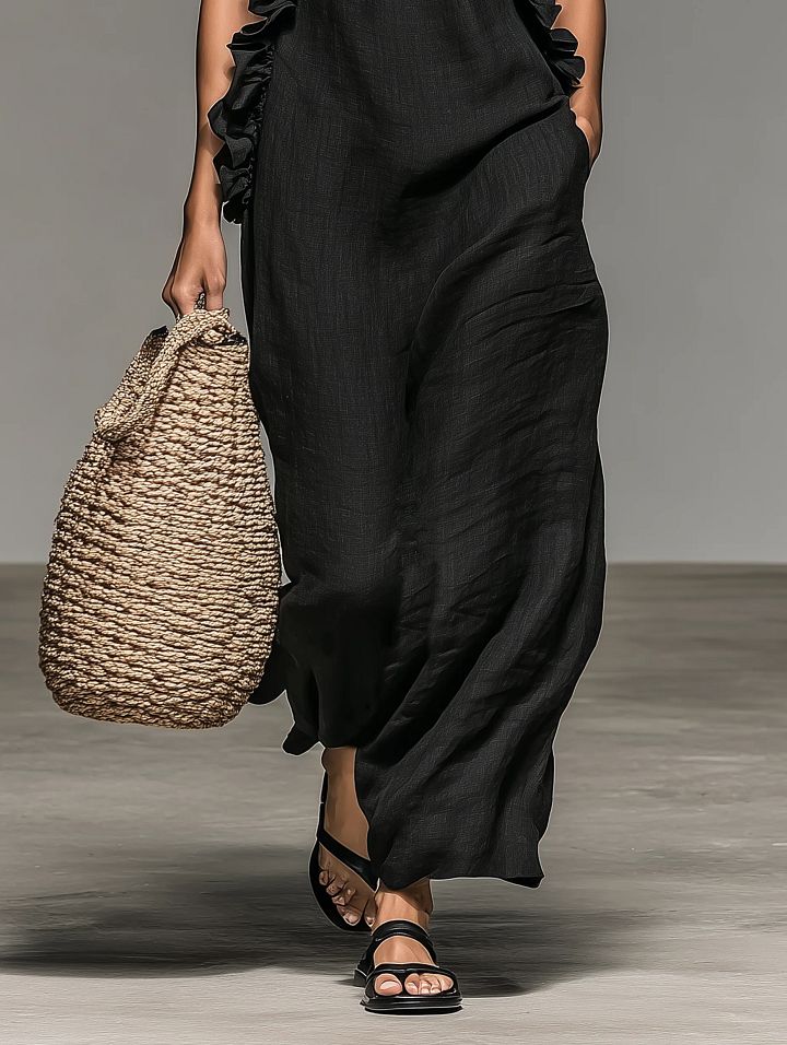 Gladys | Robe Maxi À Volants Sans Manches