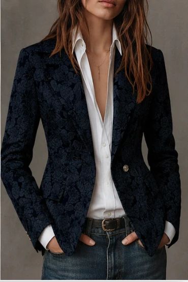 Estelle | Blazer Jacquard Cachemire Ajusté