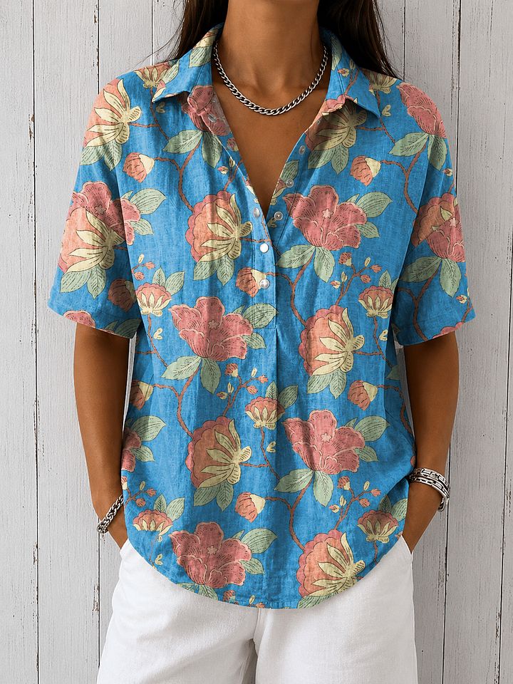 Lina™ | Blouse Élégante à Imprimé Floral