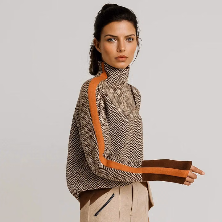 Ninon | Pull Col Montant Rayé