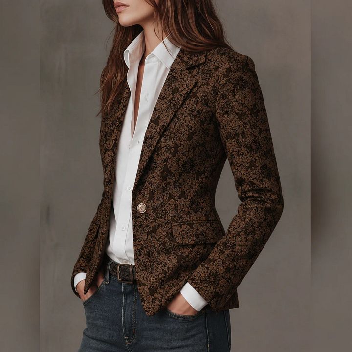 Estelle | Blazer Jacquard Cachemire Ajusté