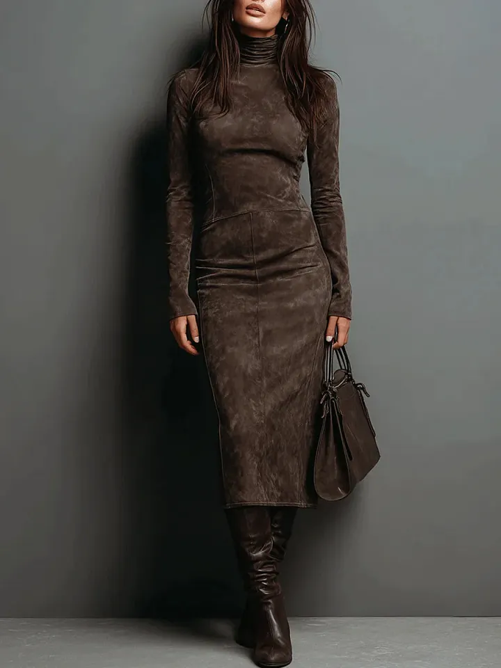 Lorène | Robe Midi Longue Marron