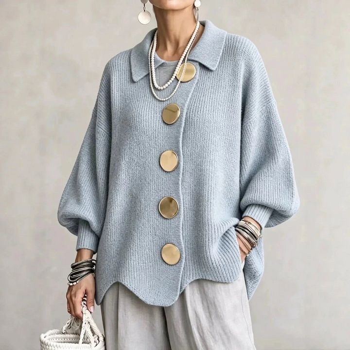 Capucine - Cardigan Boutonné Oversize à Col