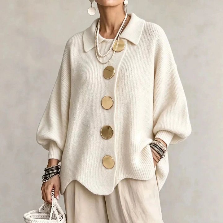 Capucine - Cardigan Boutonné Oversize à Col