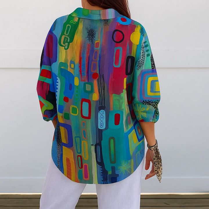 Capucine™ | Blouse Vive et Artistique à Boutons