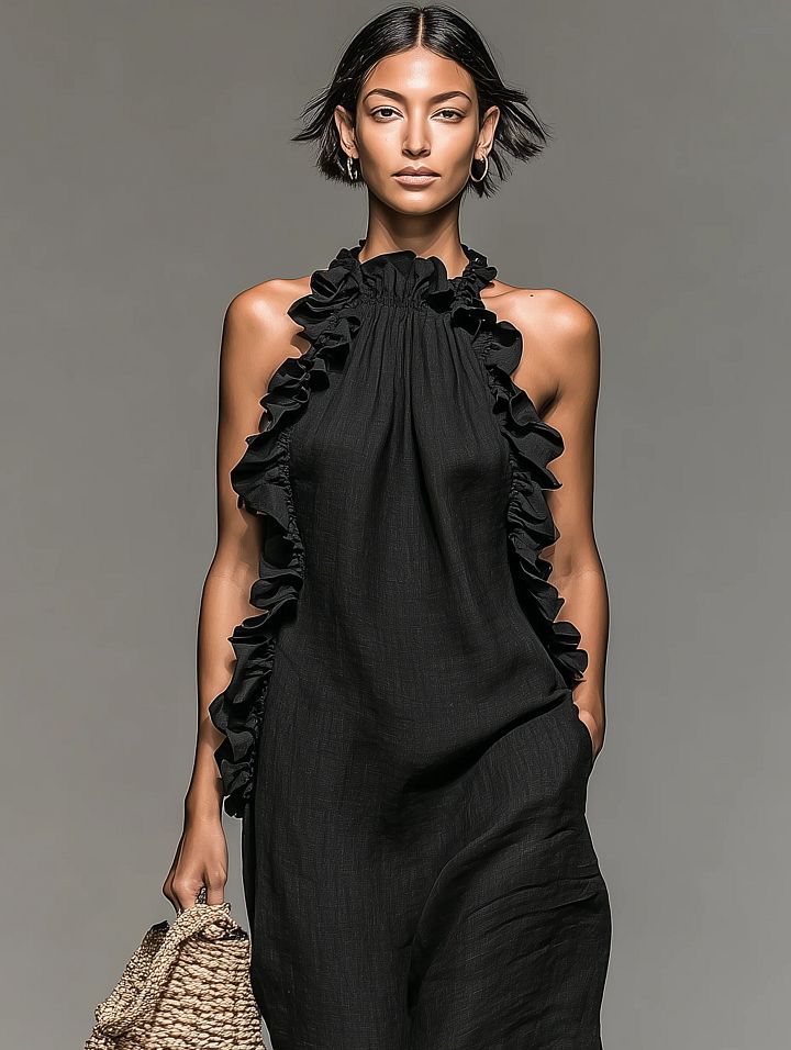 Gladys | Robe Maxi À Volants Sans Manches