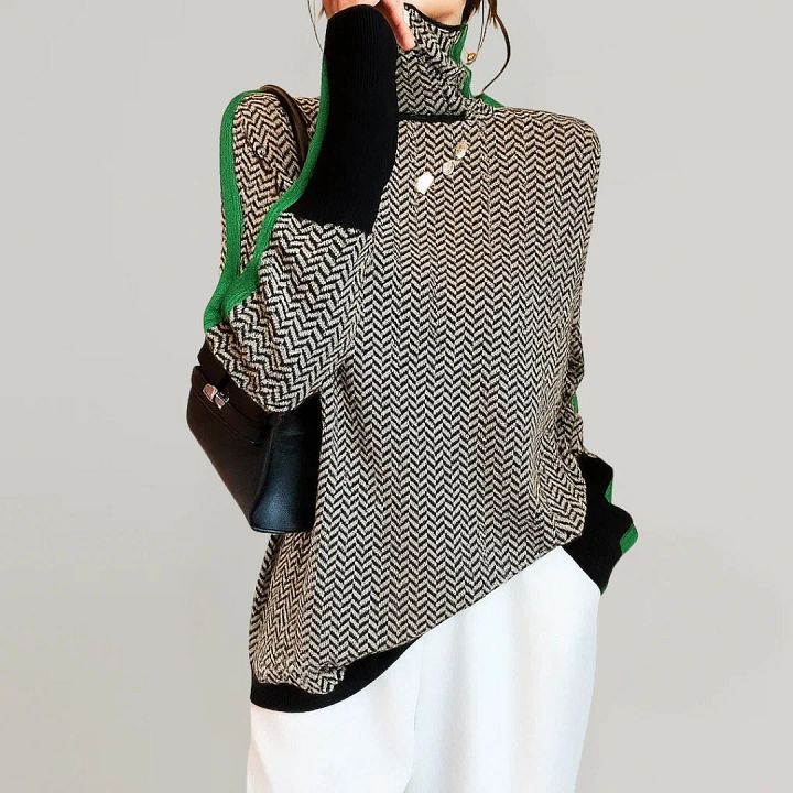 Ninon | Pull Col Montant Rayé