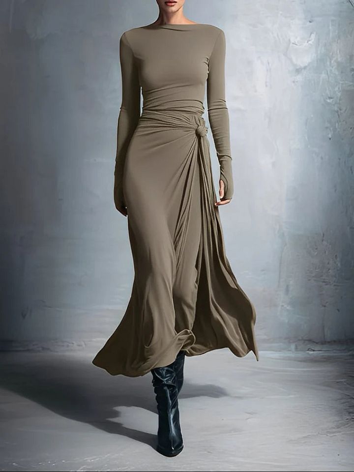 Naomie | Robe Maxi à Nœud Latéral