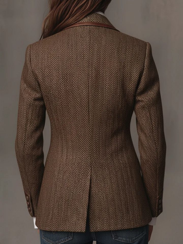 Gisèle | Blazer à Empiècements Imprimé Chevrons