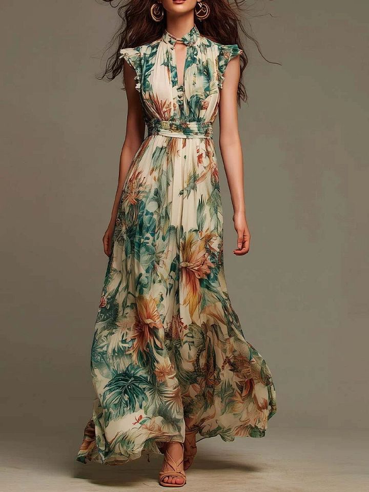 Mélanie | Robe Maxi Fleurie Mousseline