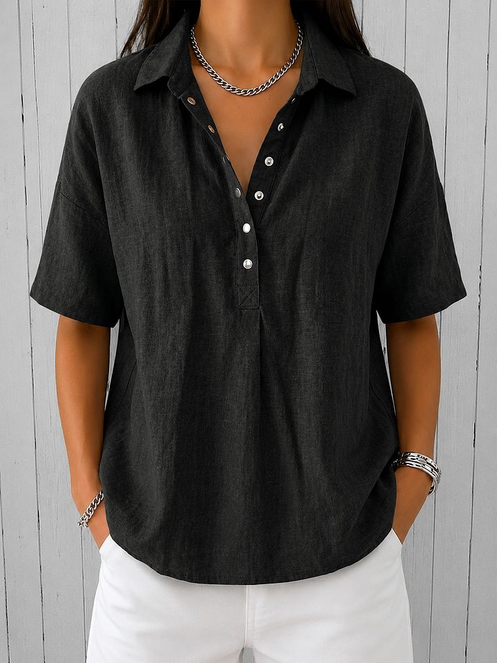 Ève™ | Blouse à Col et Boutons