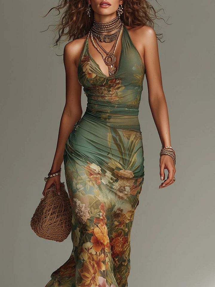 Chantal | Robe Maxi Fleurie Vintage