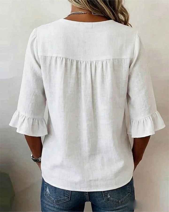 Sophie | Blouse boutonnée à volants