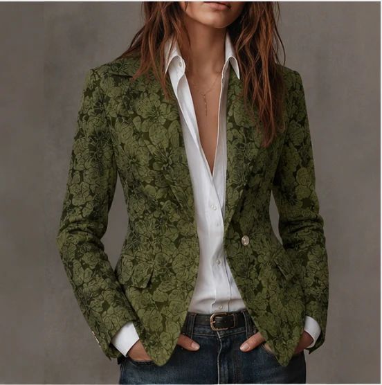 Estelle | Blazer Jacquard Cachemire Ajusté