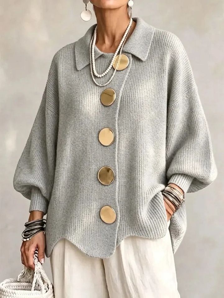 Capucine - Cardigan Boutonné Oversize à Col