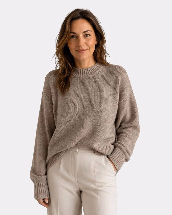 Mae | Pull à Col Rond et Manches Bouffantes