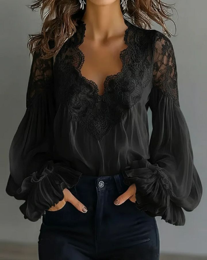 Céleste | Blouse Romantique à Dentelle