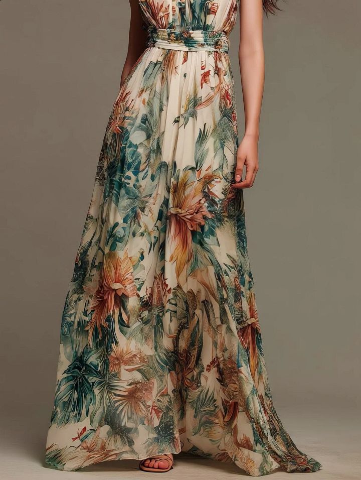 Mélanie | Robe Maxi Fleurie Mousseline