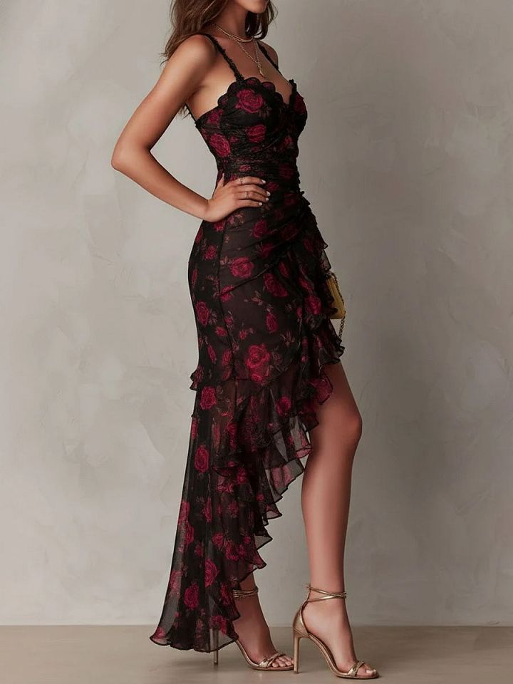 Lucienne | Robe Midi Boho Fleurie