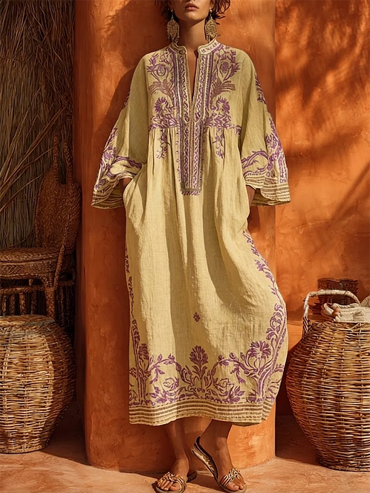 Célestine | La robe bohème brodée au charme méditerranéen