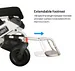 Wheelchair with extendable footrest feature on a white background