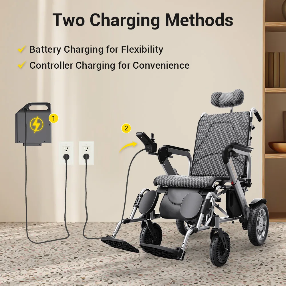 EASWE G10 heavy duty reclining electric wheelchair with headrest