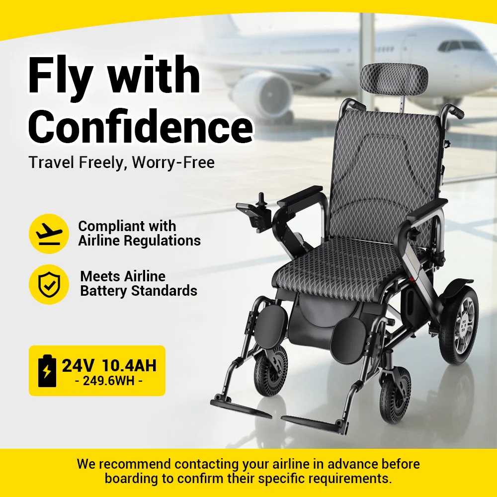 EASWE G10 heavy duty reclining electric wheelchair with headrest