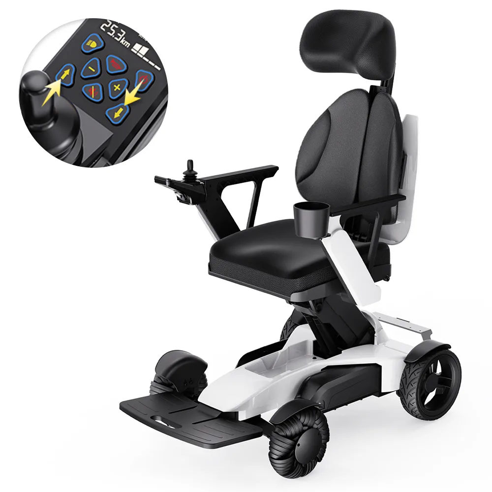 EASWE L10 electric wheelchair with adjustable seat height and headrest