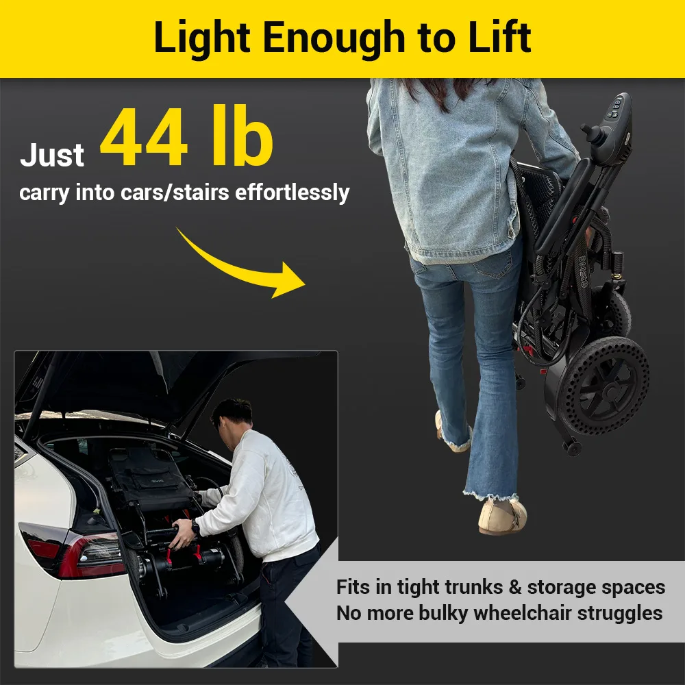 EASWE B20 folding power wheelchair with large rear wheels