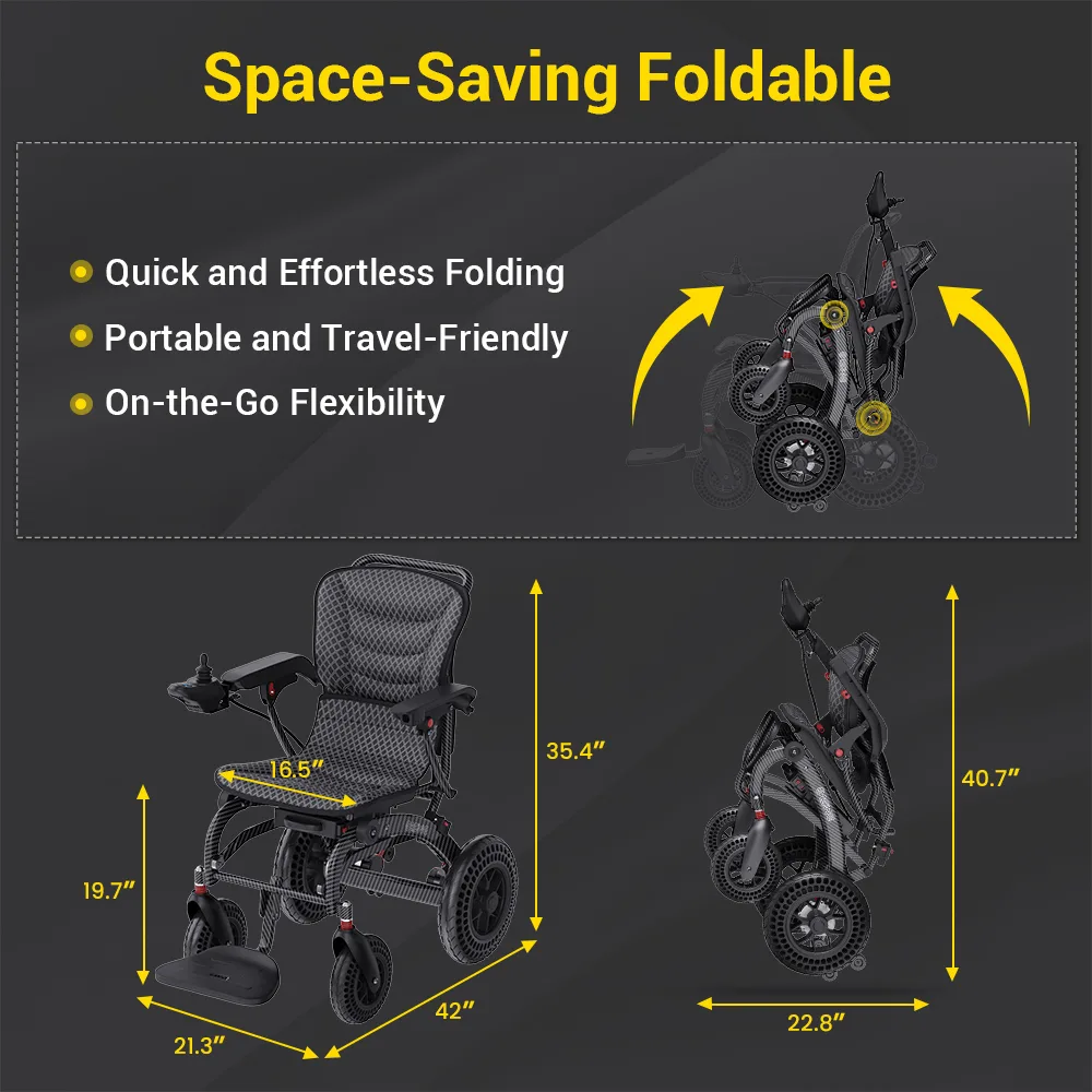 EASWE B20 folding power wheelchair with large rear wheels