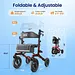 Vocic Z57 All-Terrain Outdoor Rollator with 12" Wheels